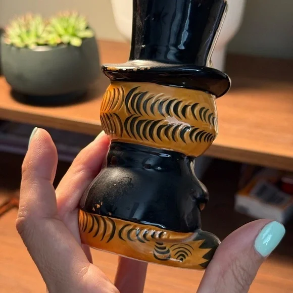 Enesco Garfield Figurine Vintage Orange Black Tuxedo Top Hat Ceramic Collectible - Picture 6 of 7